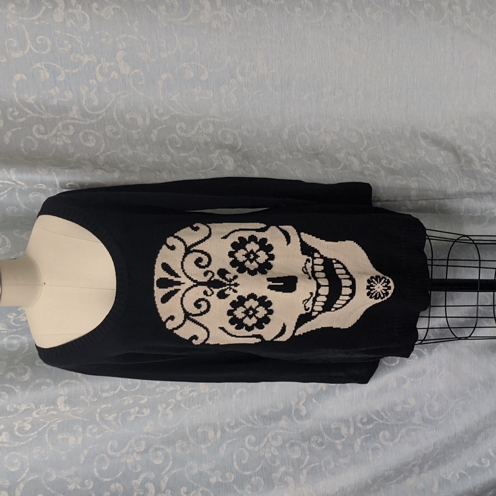 Rare Betsey Johnson Dia de la Muertos Tunic Sweater